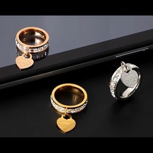 😍Stainless Steel Ring with Heart Charm 😍